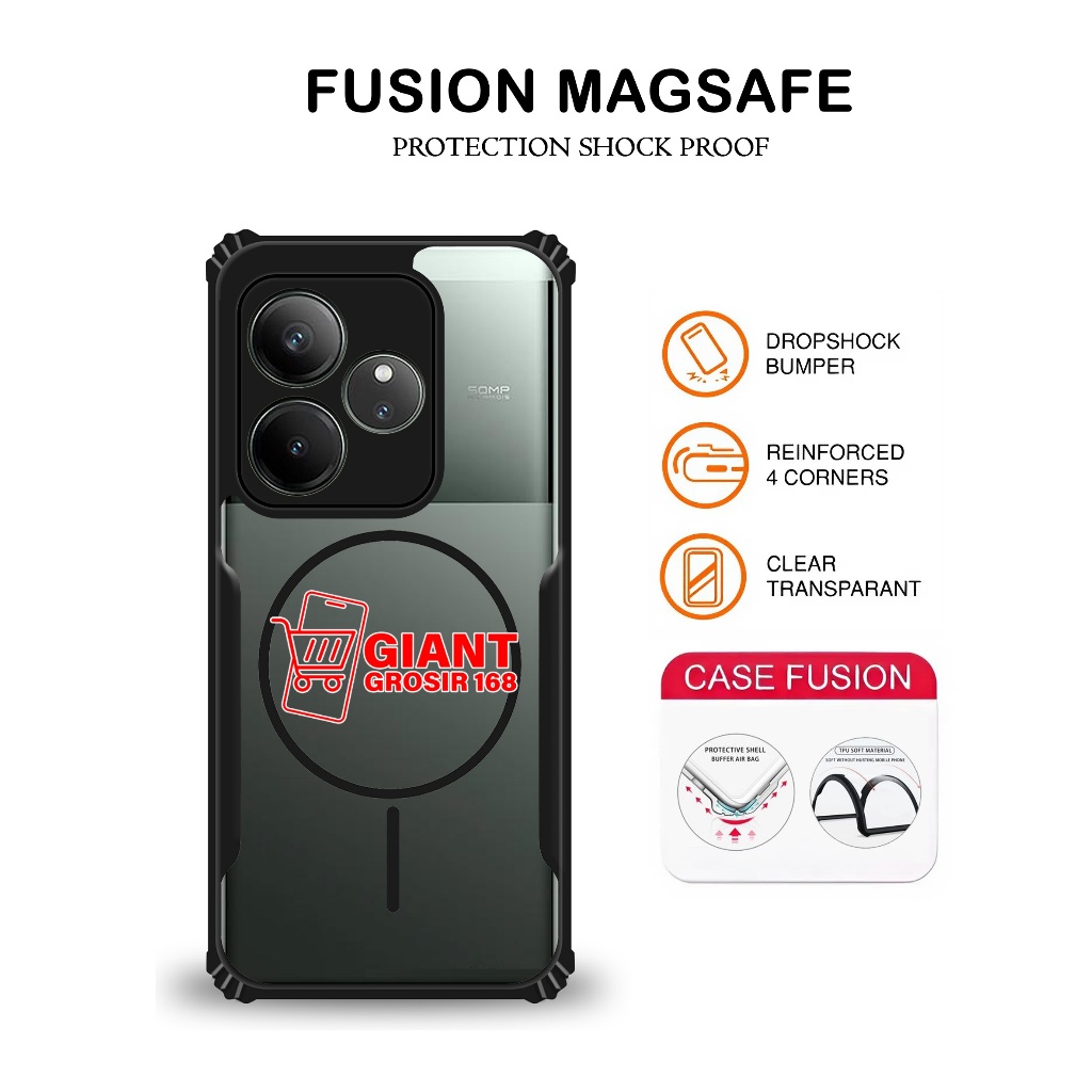 Case Magsafe Realme GT 6 Realme GT 7 Realme GT 7T Fusion Case Armor Shockproof Casing hp Realme GT 6