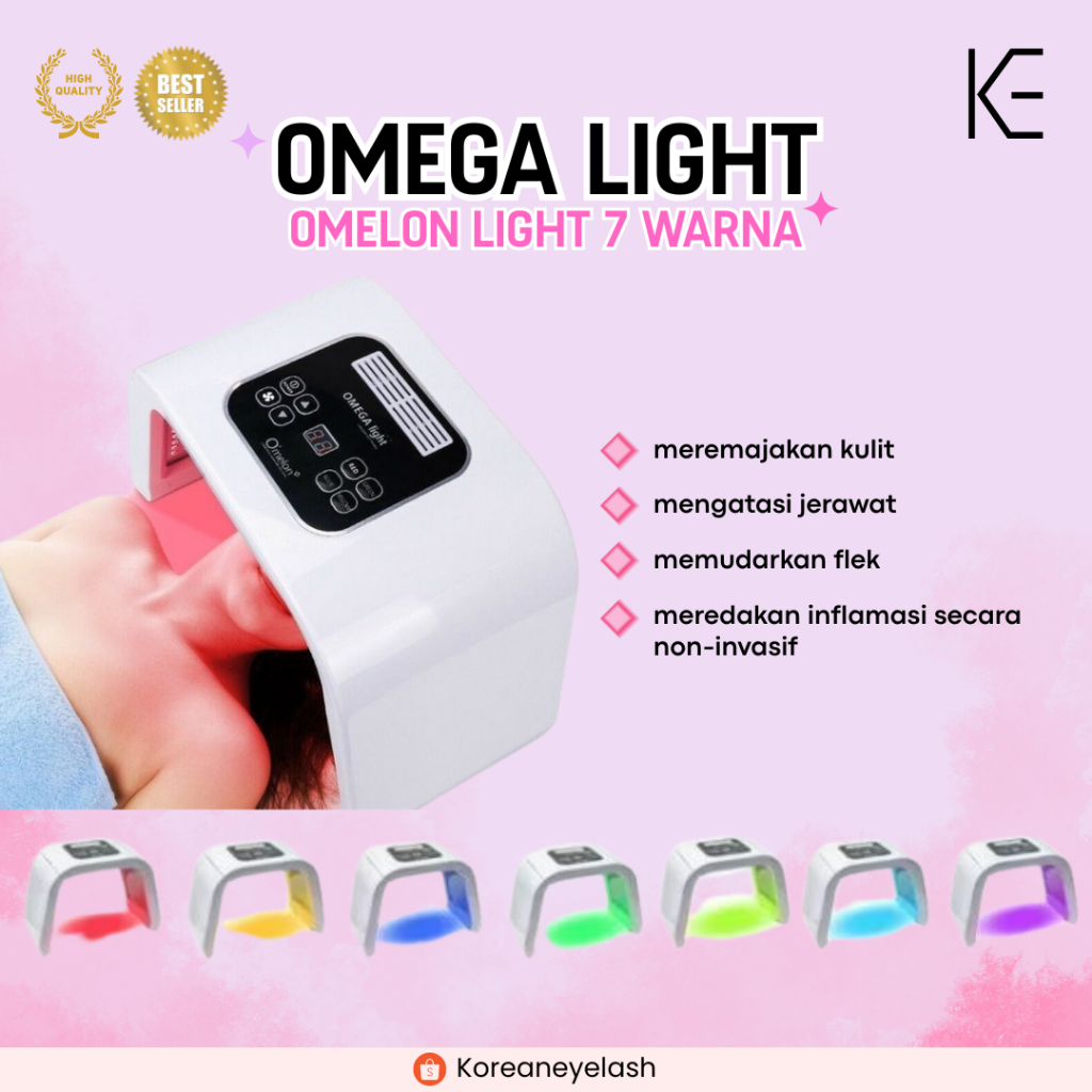 PDT Omega Light Therapy LED 7 Warna Color Masker Light After BB Glow Facial Treatment