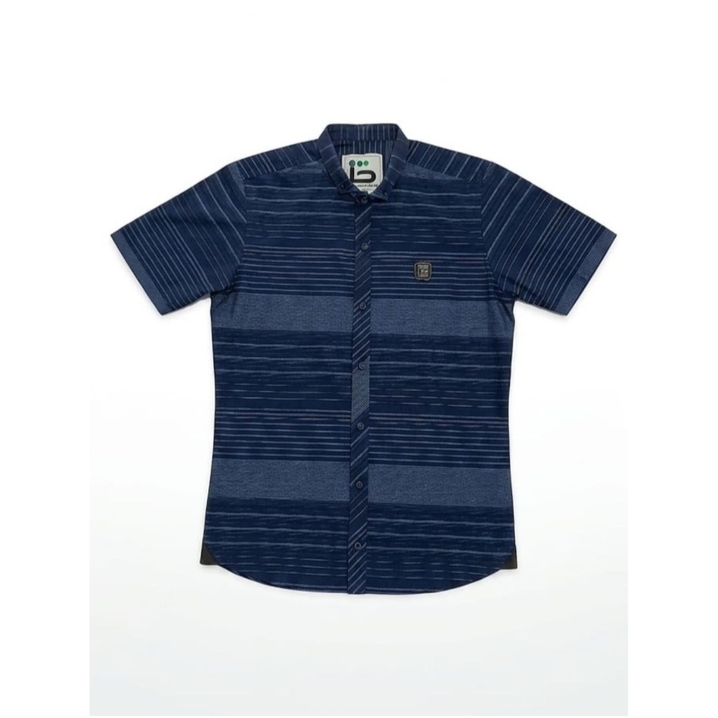 Kemeja Pria Lengan Pendek Preloved Navy Garis