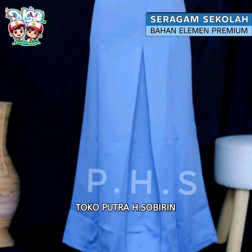 ROK SMA SPAN ABU - ROK SEKOLAH BAHAN ELEMEN PREMIUM LICIN - SERAGAM SEKOLAH ANAK SMA