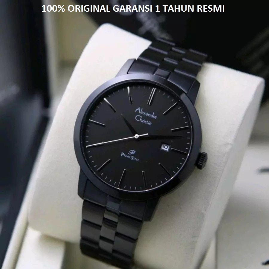 ORIGINAL Jam Tangan Pria Alexandre Christie AC 1007 / AC1007 Garansi 1 Tahun - Kulit & Rantai