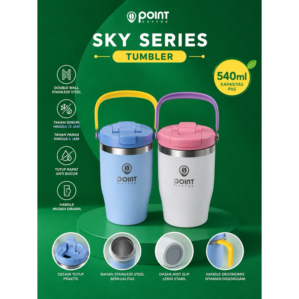 Point Coffee Tumbler Sky Series 540 Ml | Point Coffee