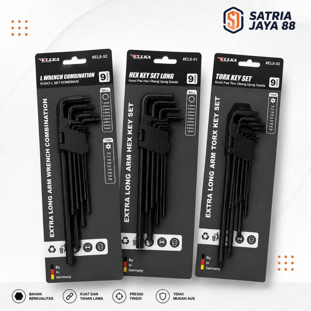 YUKIDO Kunci L Bintang Extra Long 9pc YUKIDO TOOLS KUALITAS BAGUS DAN KUAT