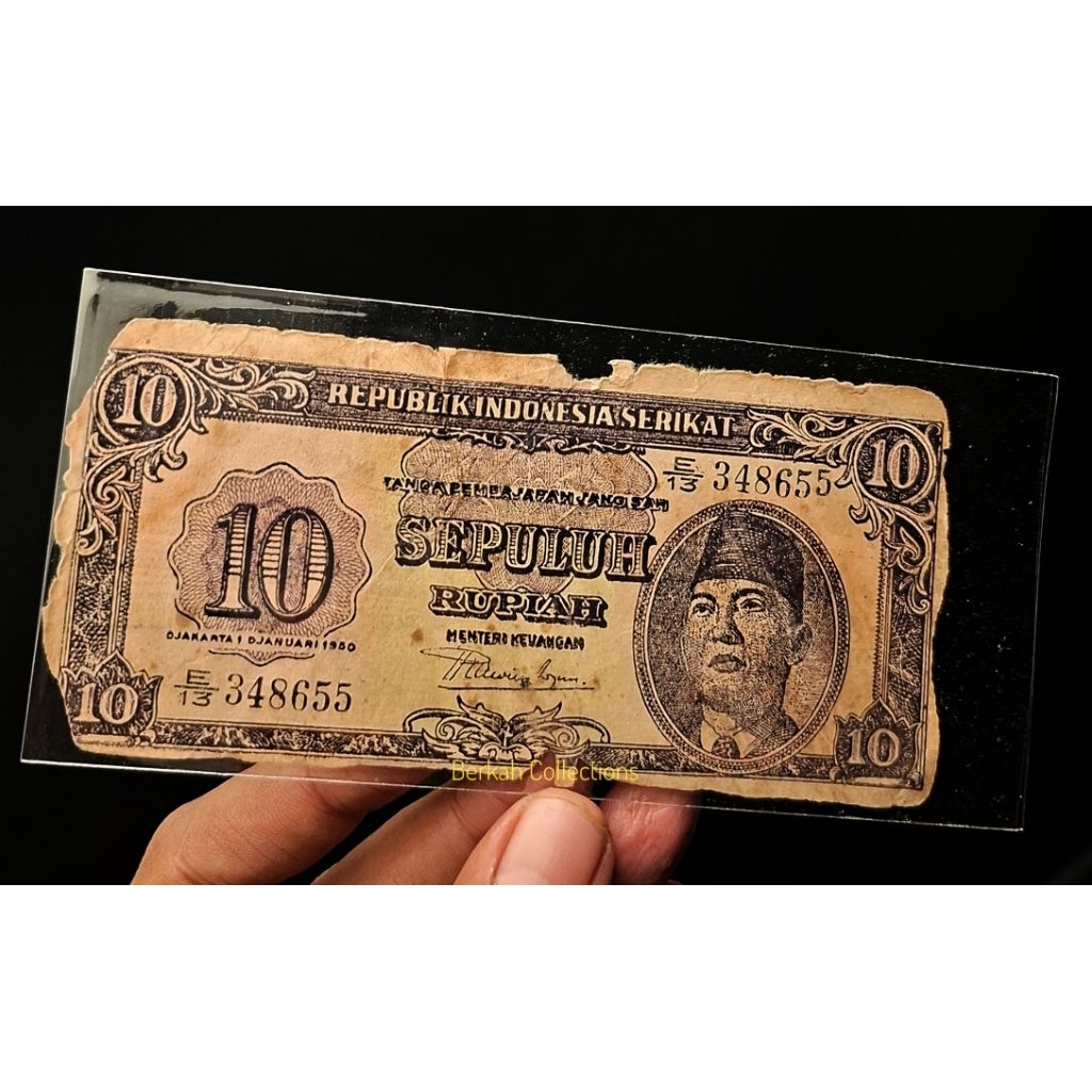 Uang kertas 10 Rupiah Republik Indonesia Serikat (RIS) tahun 1950