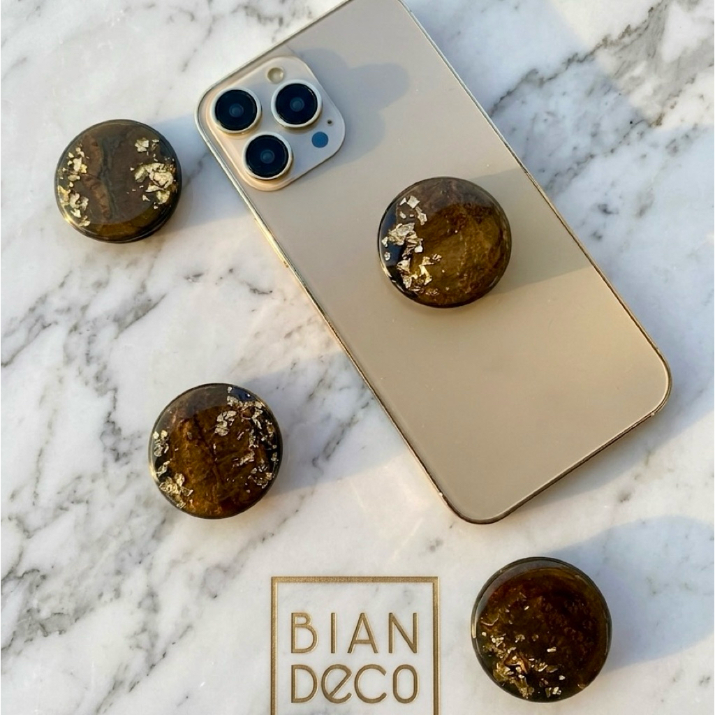 Popsocket resin griptok resin Eco luxe collection coffee gold