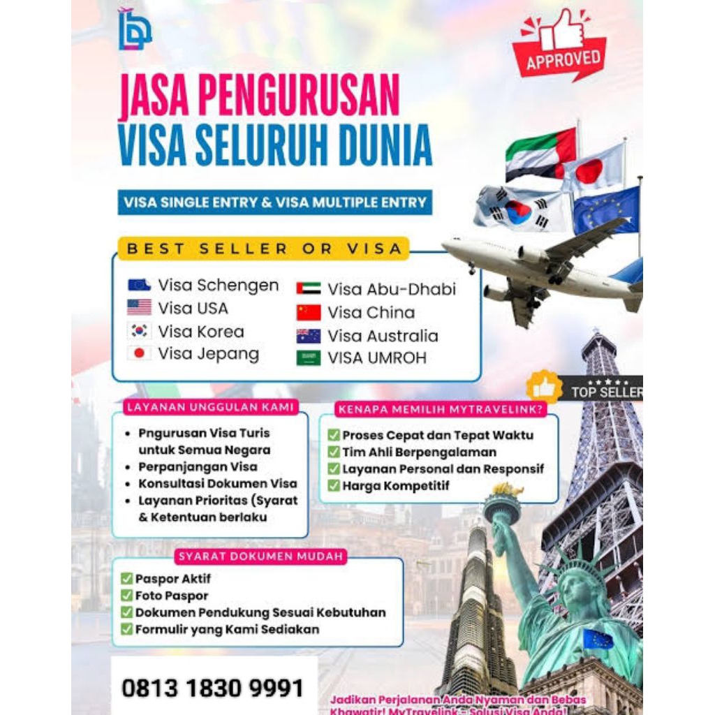 Visa Ziarah + Tiket Pesawat Terbang khusus Umroh Haji Promo Visa Turis Kerja Pelajar Arab Saudi UEA