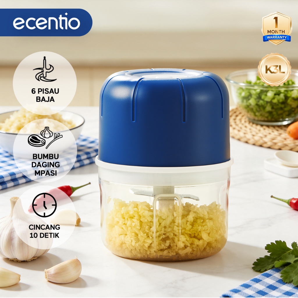 ecentio blender food processor 6 pisau 250ml blender portable peralatan dapur chopper mini blender m