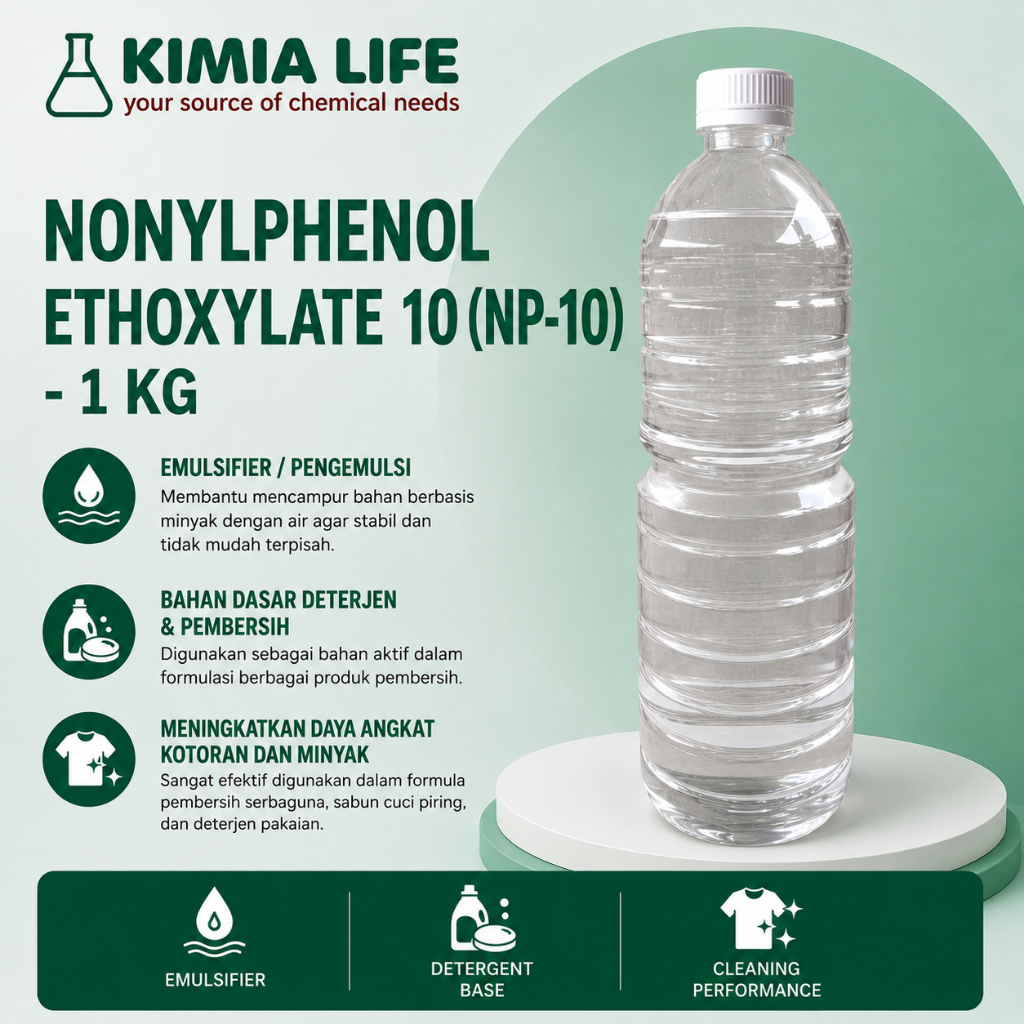NP 10 / NP10 / Nonylphenol Ethoxylate 10 / Surfaktan Emulsifier - 1 Kg