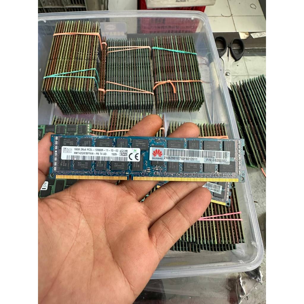 RAM Server 16GB 2Rx4 PC3L 12800R DDR3 ECC Registered Bekas Normal
