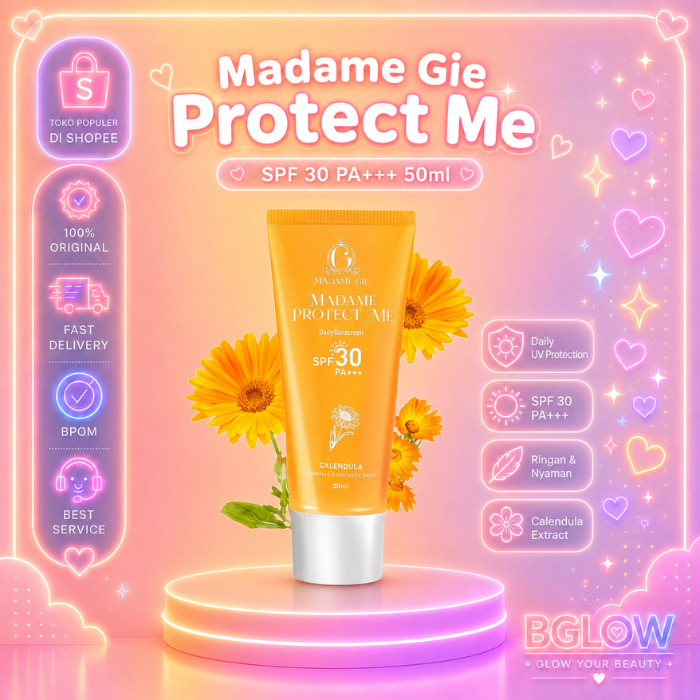 Madame Gie Protect Me SPF 30 PA+++ (50ml)  With Calendula   Skincare Sunblock BGLOW BEAUTYGLOWING