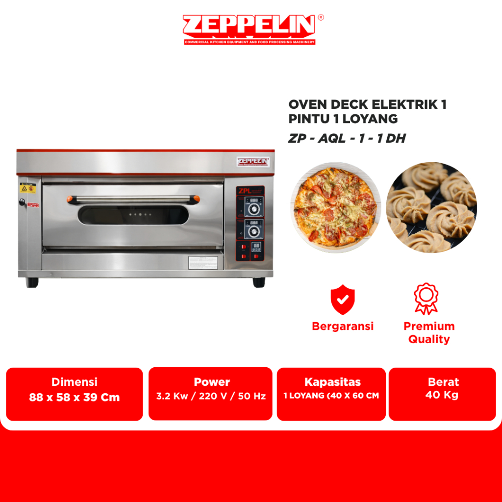 Zeppelin Oven Deck Electric 1 Pintu 1 Loyang ZP - AQL - 1 - 1 DH
