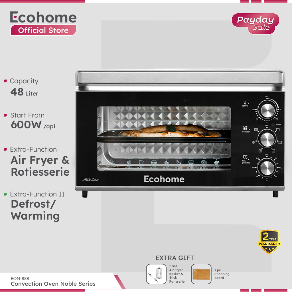 [INSTANT ONLY] ECOHOME Oven Noble Series EON888 Big Capacity 48L with Air Fryer Defrost Warm