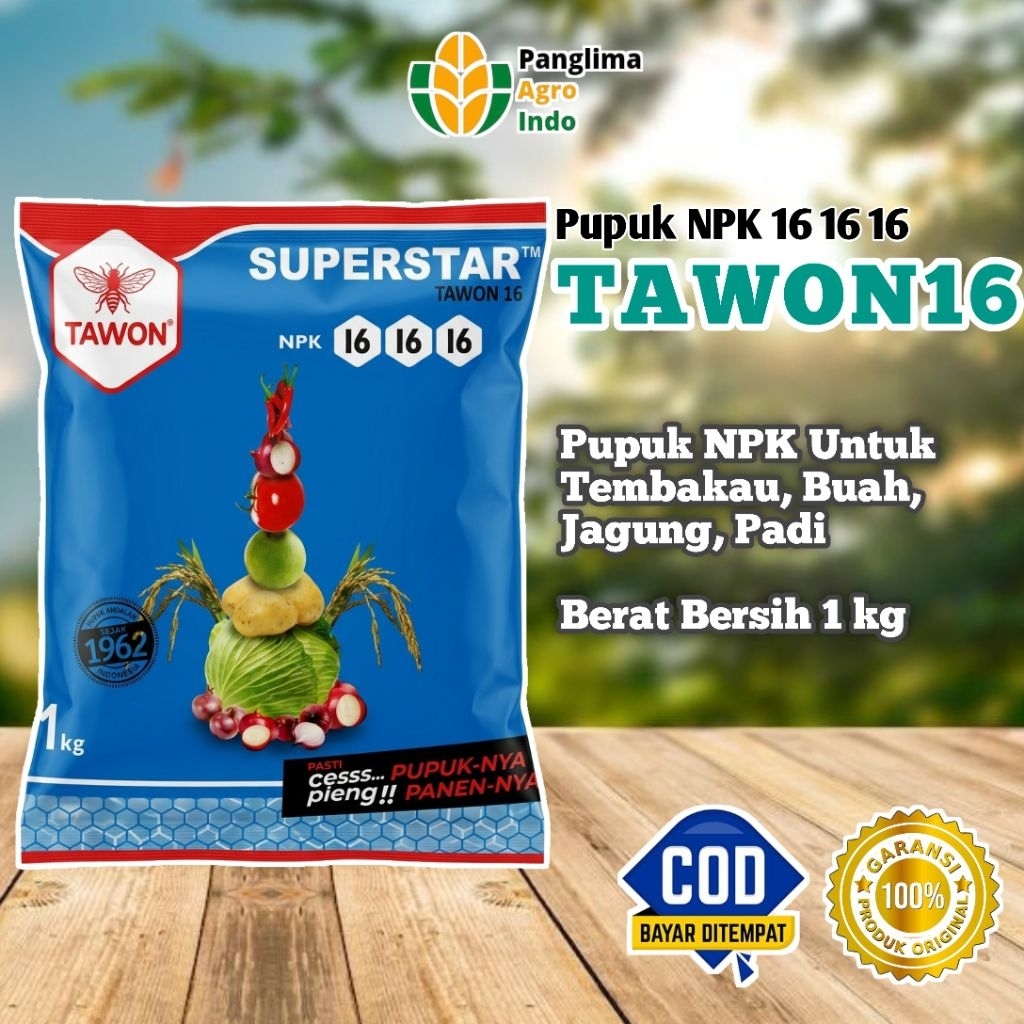 Pupuk NPK 16 16 16 TAWON16 Pupuk Awal Pada Tanaman Tembakau, Semangka, Melon, Padi, Jagung, Kacang, 