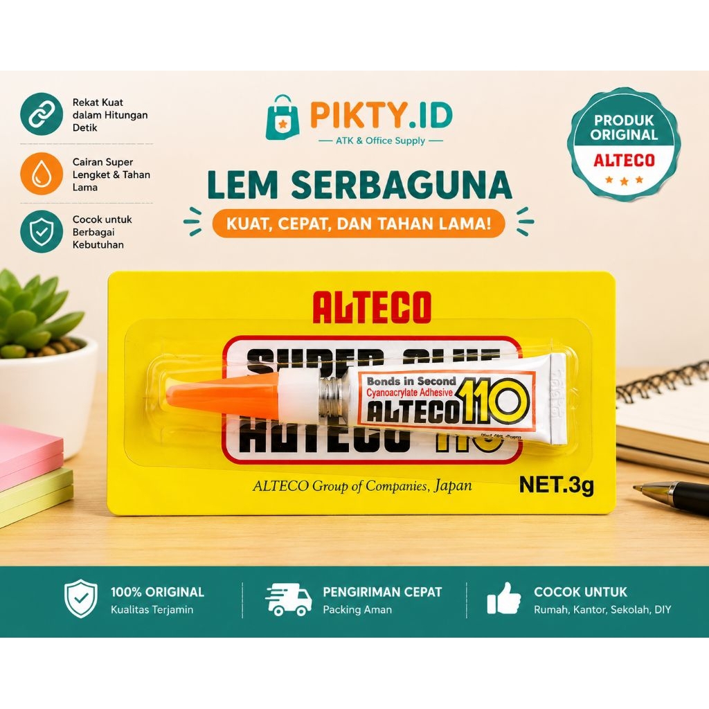 Lem Super Glue Alteco 3 Gram - Rekat Kuat, Aman, Praktis