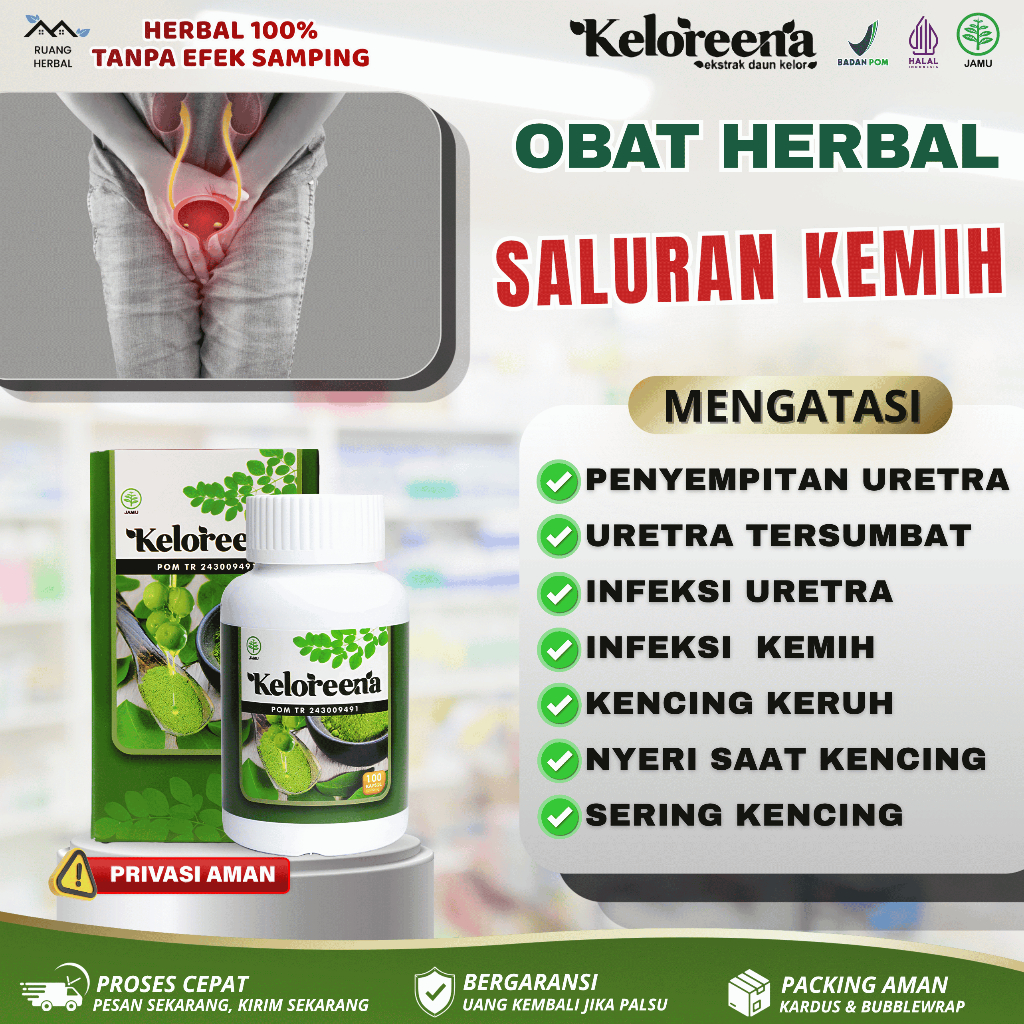 Keloreena Obat Saluran Kemih, Penyempitan Uretra, Uretra Tersumbat, Infeksi Uretra, Infeksi Kemih, K