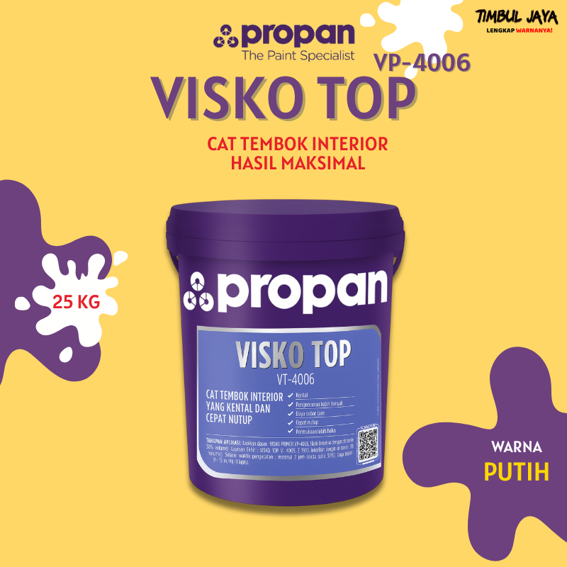 Cat Putih Tembok Propan Visko Top 25kg / Cat Putih Ember Besar Propan 25 kg
