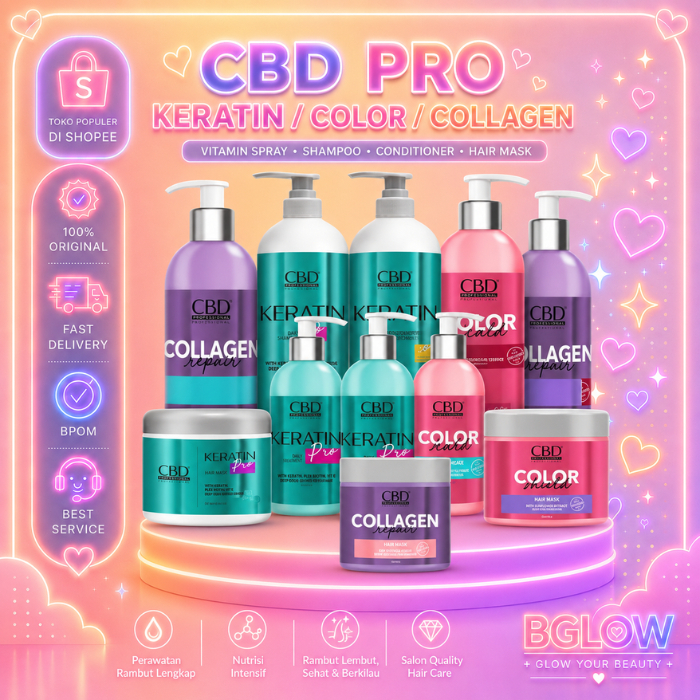 CBD PRO KERATIN / COLOR / COLLAGEN VITAMIN SPRAY SHAMPOO CONDITIONER HAIR MASK 250ML 1L 500ML rambut