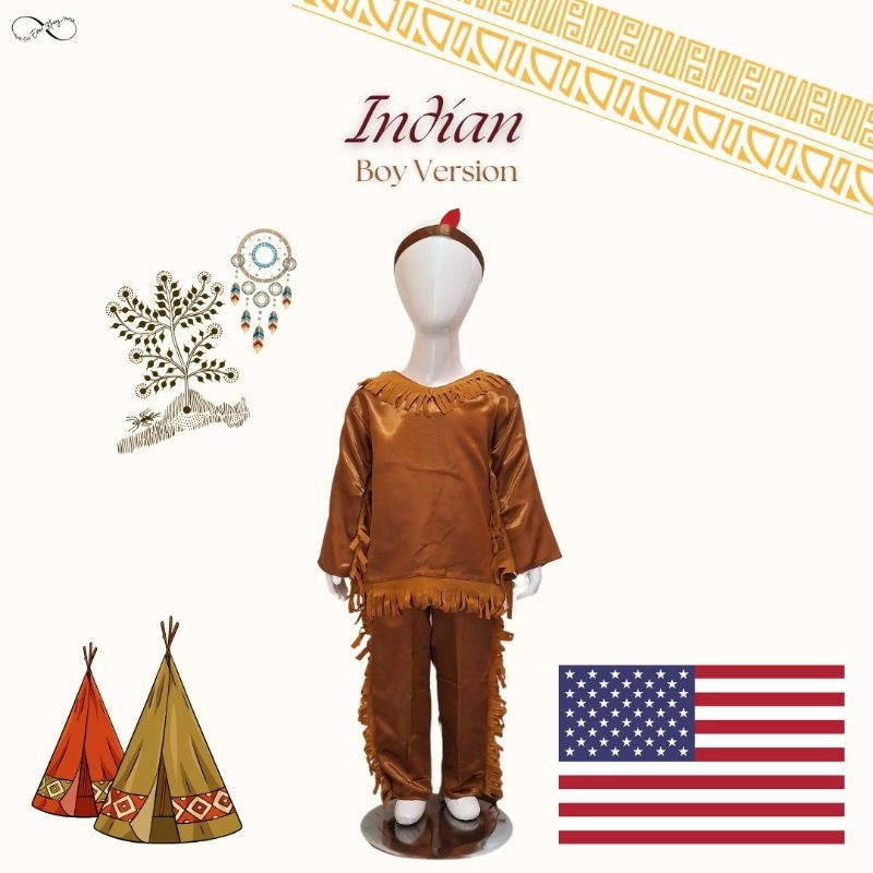 Indian Amerika Serikat/Baju Negara Amerika Serika Boy Dan Dewasa/Pakaian Adat Internasional Suku Ind