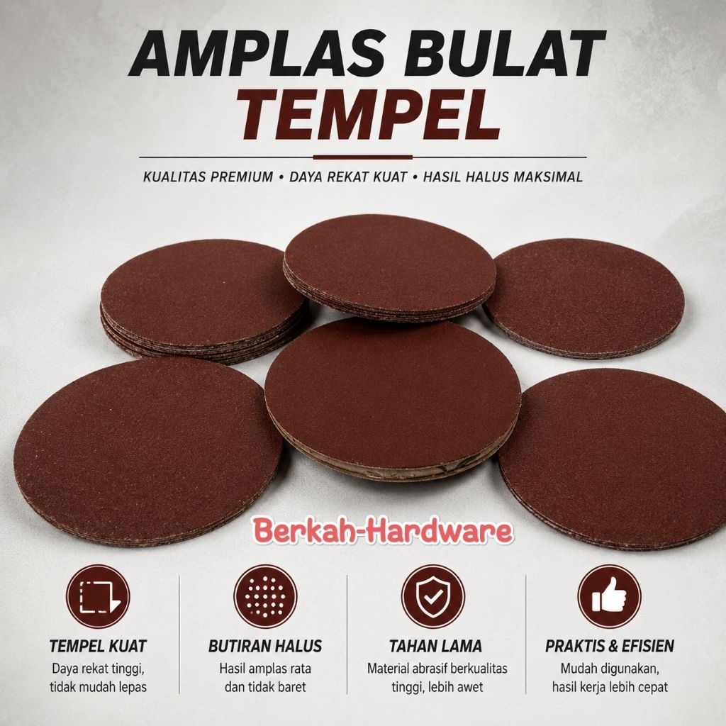 Amplas bulat halus hingga kasar 80-180 mofuji