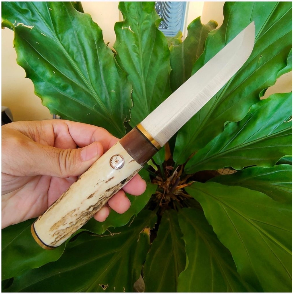 D2 Pukko Skinner knife, Pisau dapur seset model pukko dengan baja D2 setara Bohler K110 yang tajam d