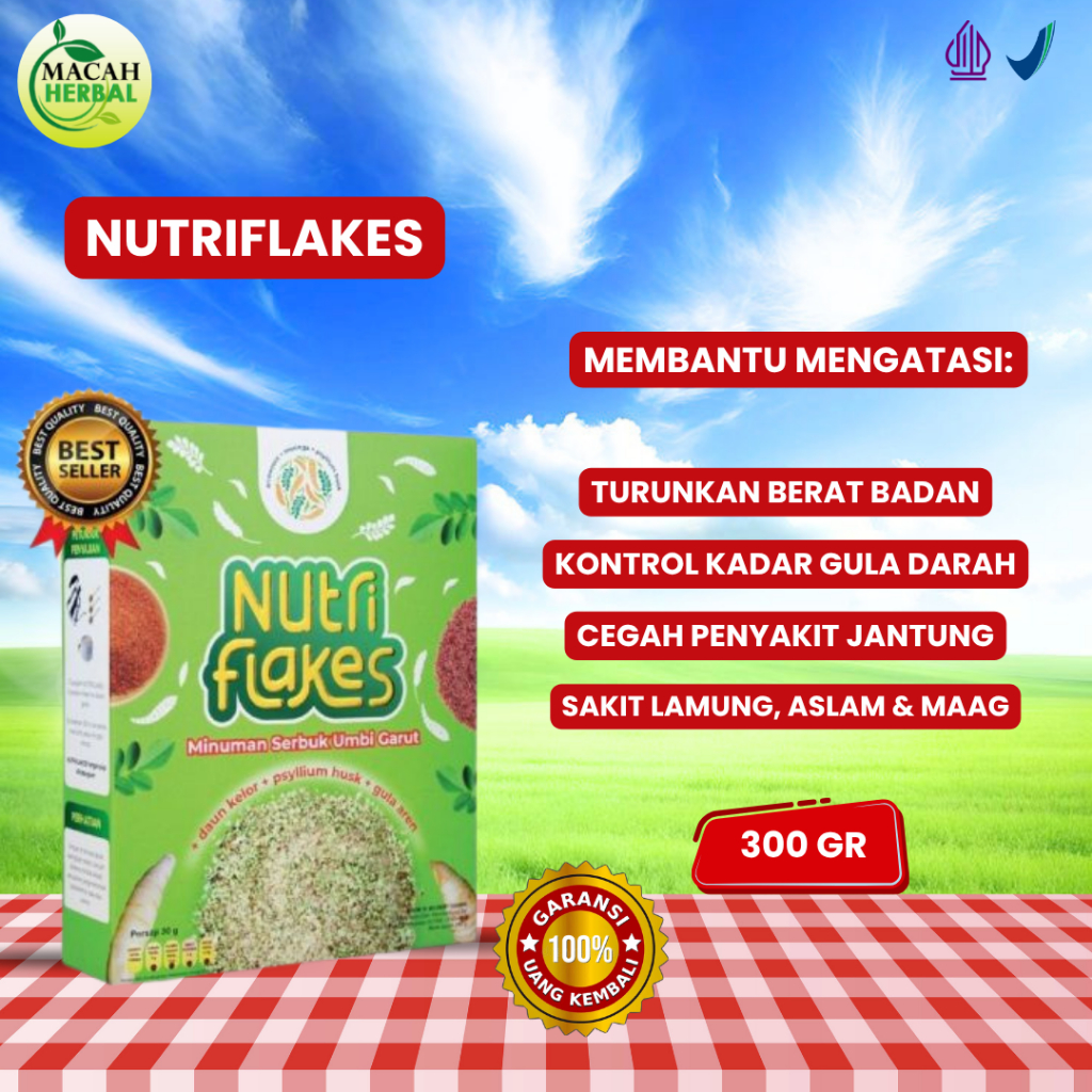NUTRIFLAKES SEREAL UMBI GARUT - Nutriflakes Original Granola Kering Susu