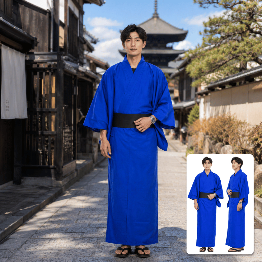 KANEMOCHI YUKATA PRIA - YUKATA BAJU TRADISIONAL JEPANG - KANEMOCHI JAPAN OMIYAGE YUKATA DEWASA PRIA