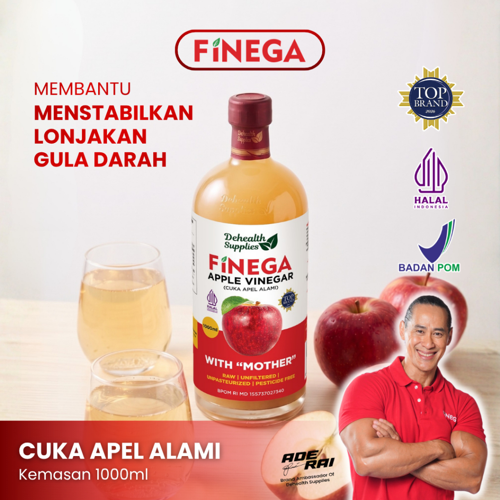 Dehealth Supplies FINEGA CUKA APEL 1L Kemasan Kaca