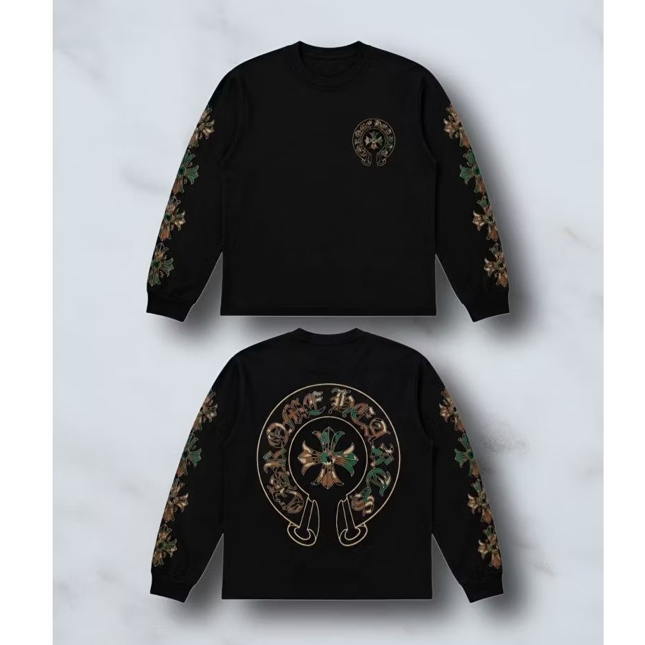 Kaos Panjang Crome Hearts Banyak Pareasinnya /Long sleeve Crome Hearts Unisex
