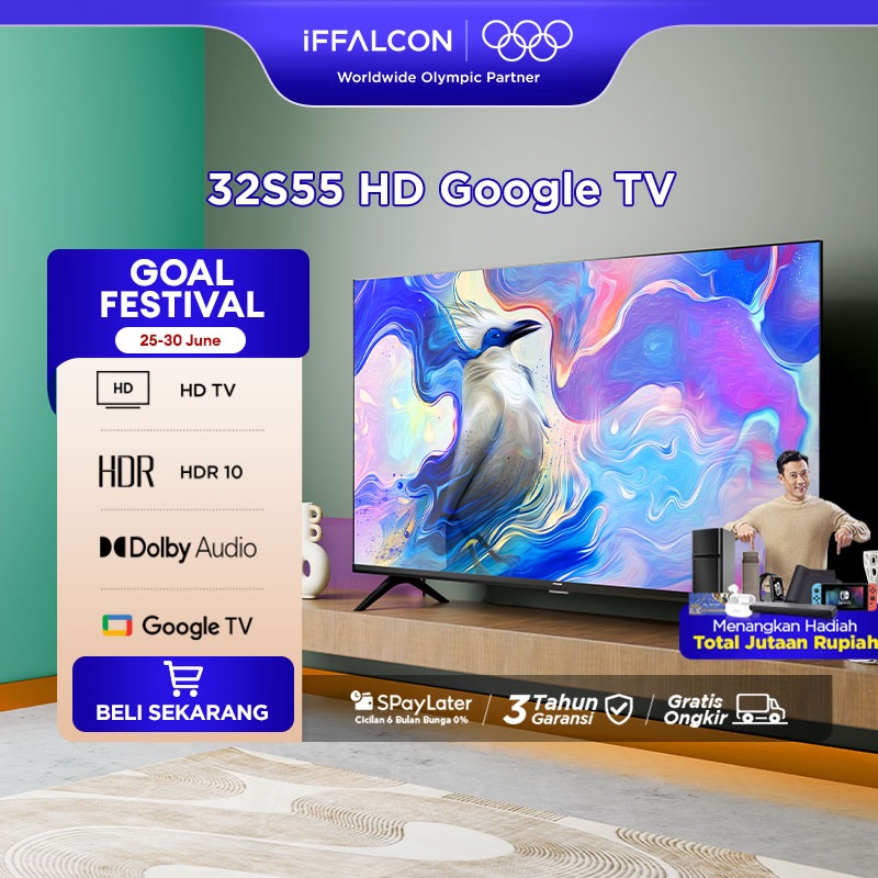 iFFALCON by TCL 32 inch S55 Series Google TV (Android 14) Smart Digital - HD - HDR 10 - Dolby Audio 