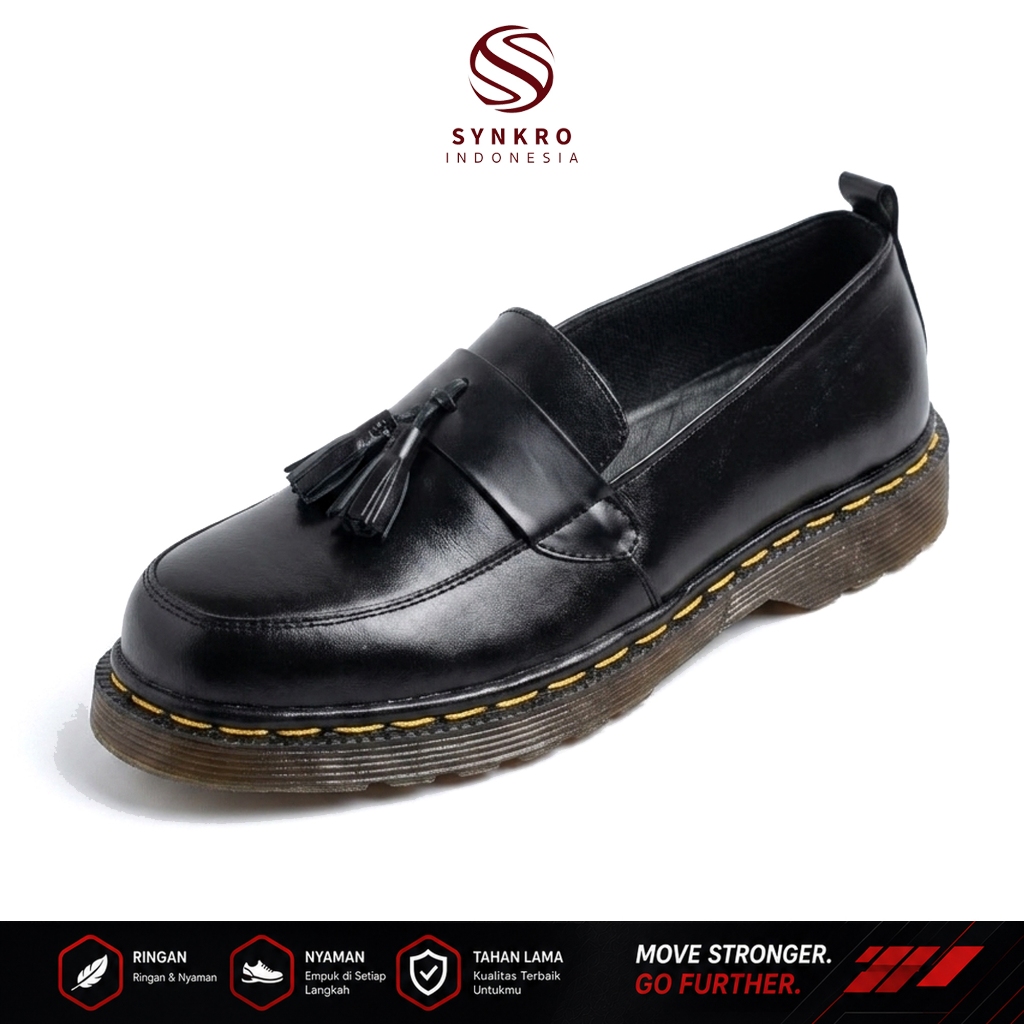 38-44 Synkro Tesis - Sepatu Loafers Pria Kulit Asli