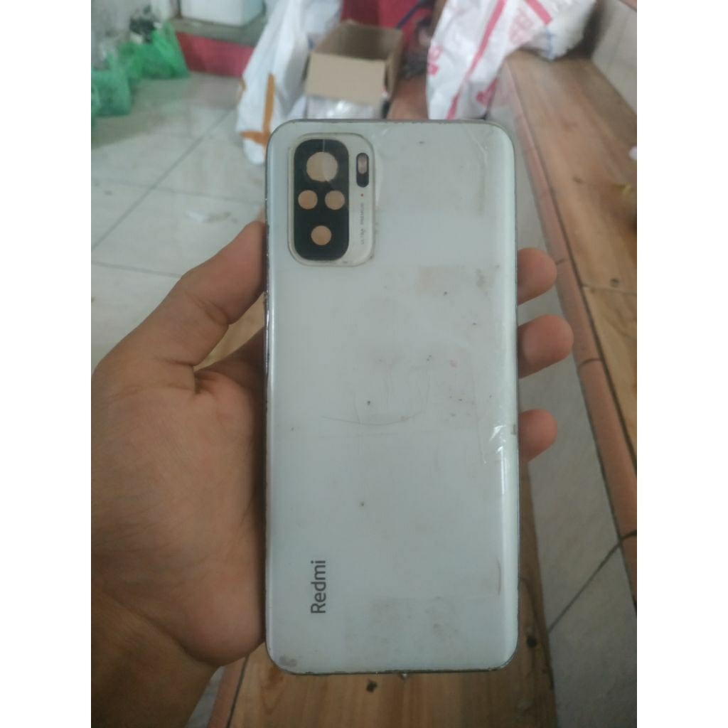 backdoor bekas redmi note 10s tombol lengkap plus fingerprint kaca kamera tidak ada lecet pemakaian