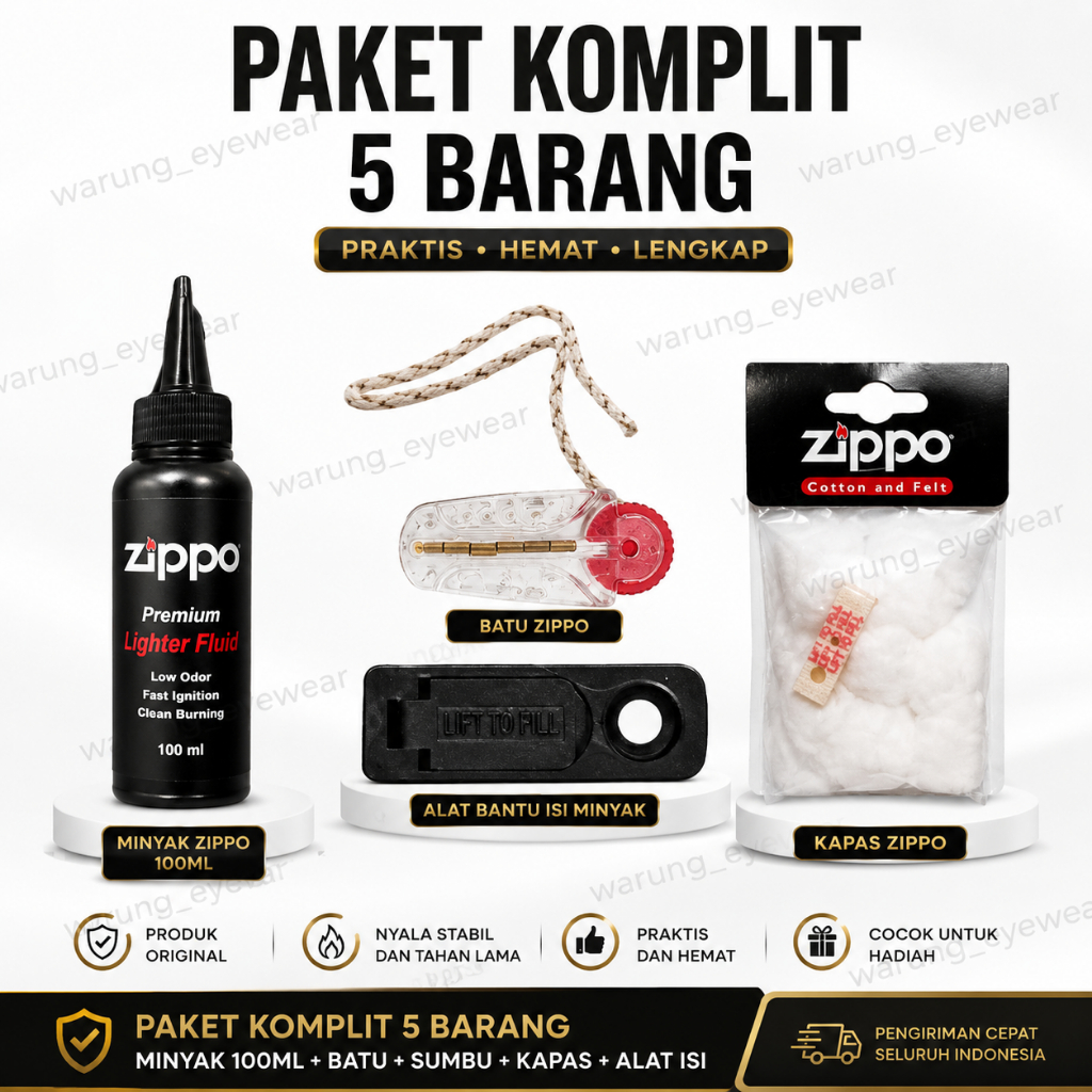 COD - Minyak zippo 100ml refill isi ulang batu zippo / sumbu zippo / penutup zippo / kapas zippo