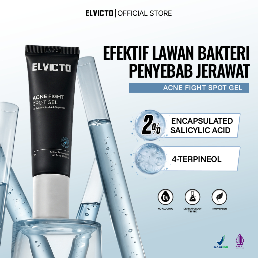 ELVICTO ACNE FIGHT SPOT GEL 10gr | Gel Totol Jerawat Krim Totol Jerawat dan Bekas Jerawat Acne Spot 