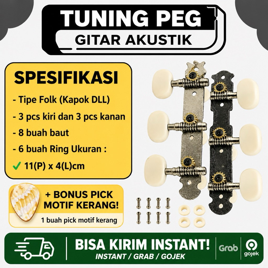Tuning Peg Dryer Kunci Putaran Gitar Akustik Folk Kapok Flamingo Yamaha