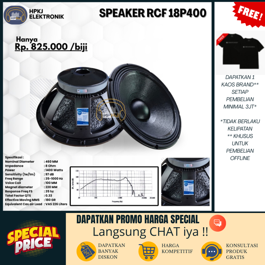 SPEAKER KOMPONEN RCF LF18P400 LF18 P400 Speaker subwoofer LF 18P400 18inch