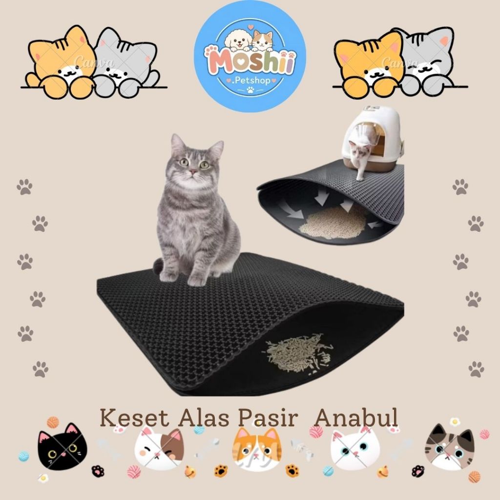 Keset Pasir Alas Penampung Pasir Kotoran Kucing