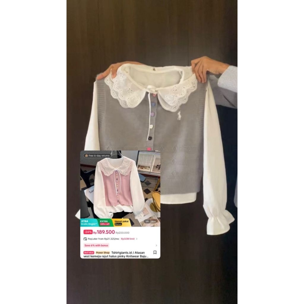 one set vest rajut polo preloved by @acaacachaa