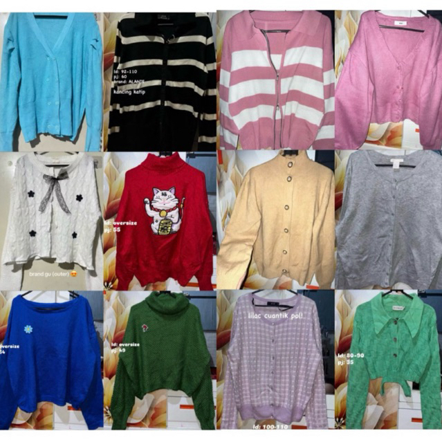 PREMIUM ATASAN CARDIGAN KNIT RAJUT ZIPPER OUTER SWEATER PRELOVED