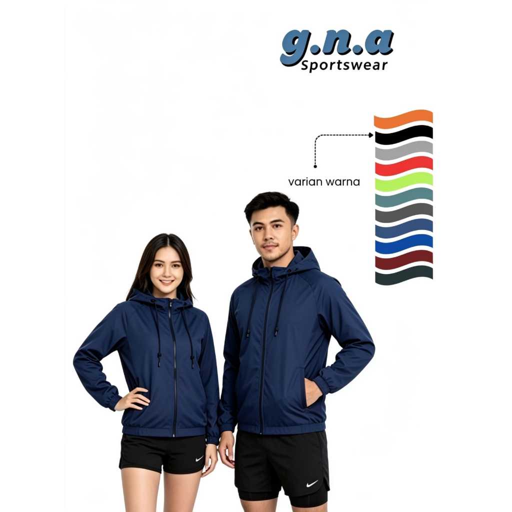 GNA FASHION SPORT / JAKET PARASUT UNISEX / OLAHRAGA LARI / SEHARI HARI JAKET COUPLE