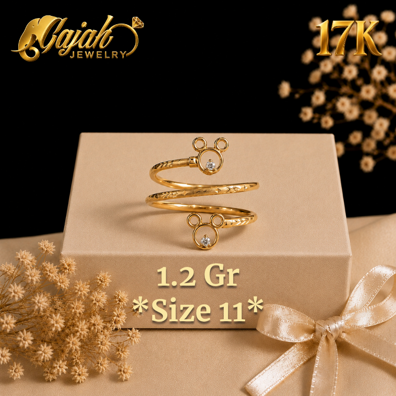 Cincin Emas 17K - Toko Emas Gajah - 1.2 Gram