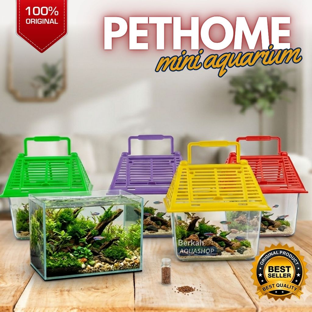 PETHOME - Kandang Aquarium Mini Ikan Hias Hamster Reptil Kura Kura