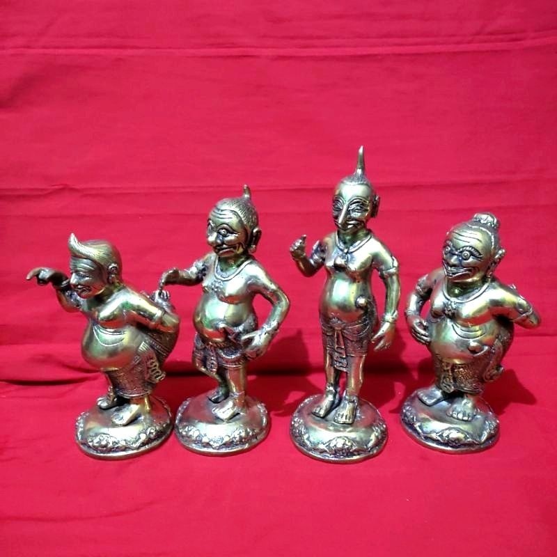 paket 4 pcs Patung Punakawan Jawa Klasik Koleksi Seni Tradisional