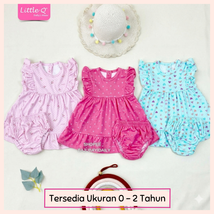 3 STEL NOURA DRESS REMPEL + CELANA DALAM SEGITIGA | DRESS RUFFLE LUCU / DRESS KOREA KOREAN STYLE SET