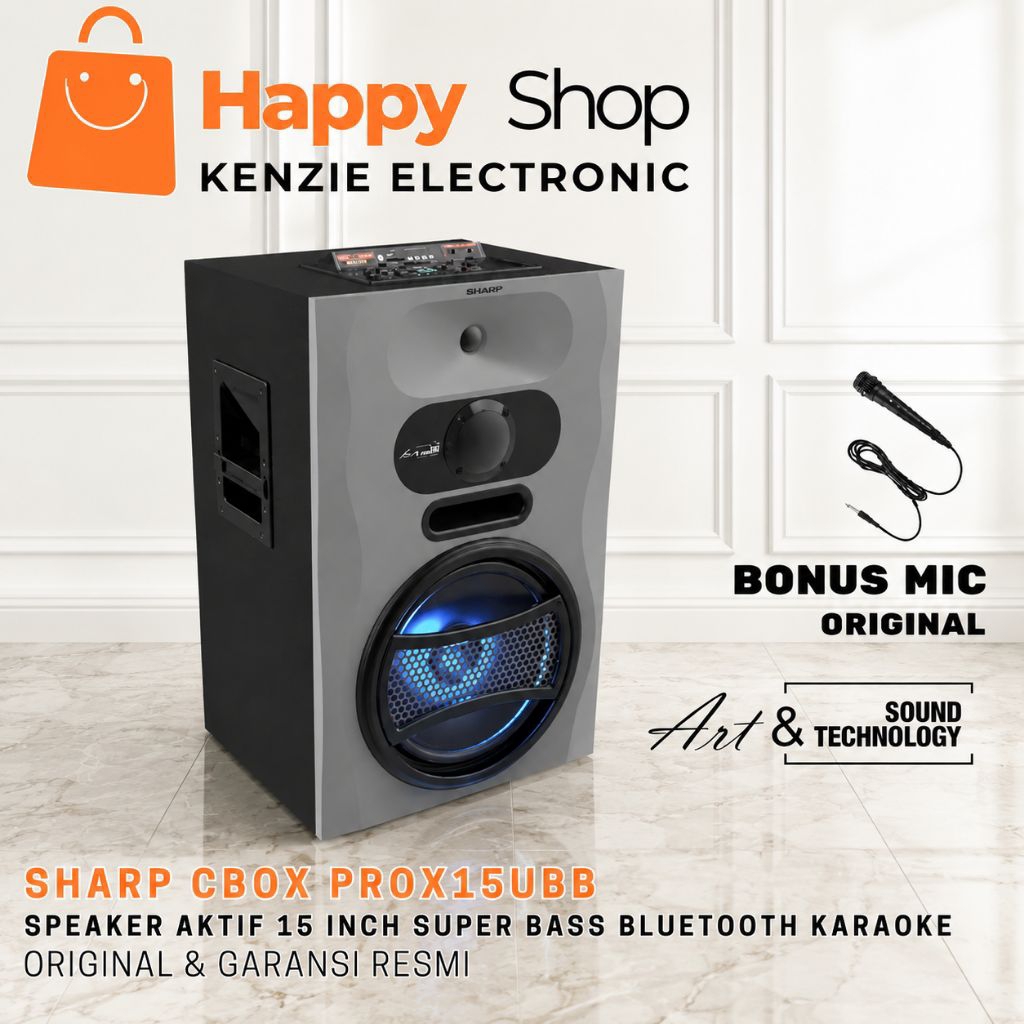 SHARP CBOX PROX15UBB Speaker 15 inch speaker bluetooth speaker karaoke
