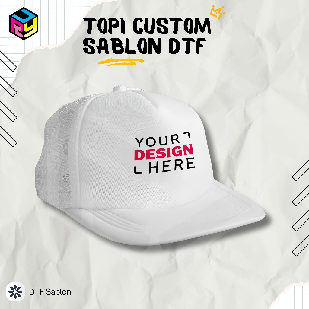 Topi Custom Desain Bebas Sablon DTF