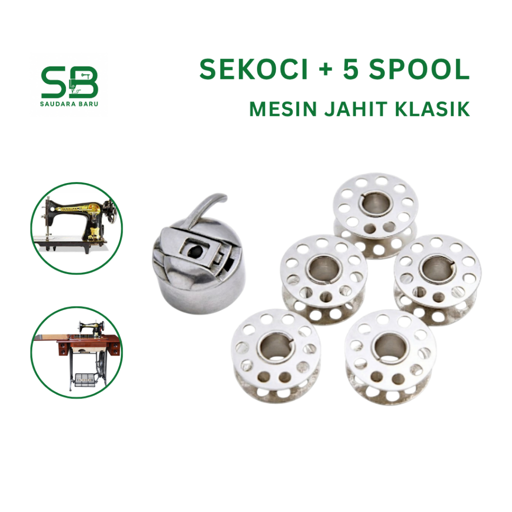 Sekoci dan Spool Mesin Jahit Tradisional Mesin Jahit Jadul Klasik Butterfly Singer Mesin Jahit Hitam