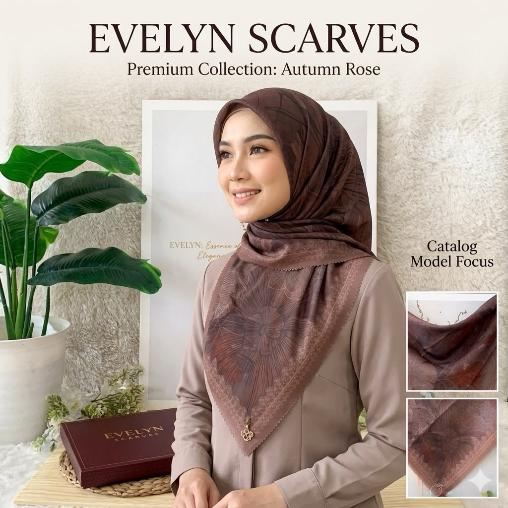 Shila Hijab - Ecer Jilbab Evelyn Box / Jilbab motif Box / Evelyn scarves box motif / Jilbab segi emp
