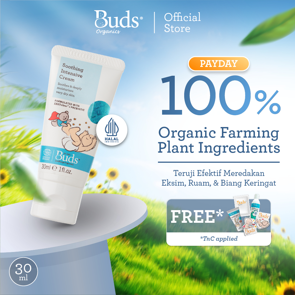 Buds Organics Super Soothing Intensive Repair Cream - Lotion atau Krim Perawatan Iritasi Luka Eczema