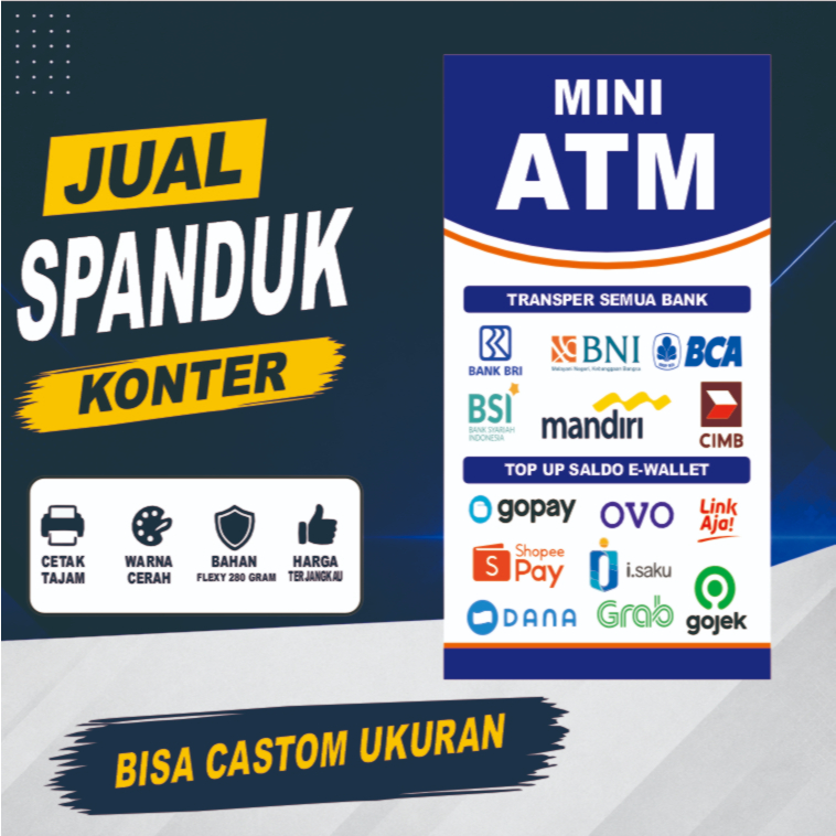 BANNER SPANDUK KONTER MINI ATM