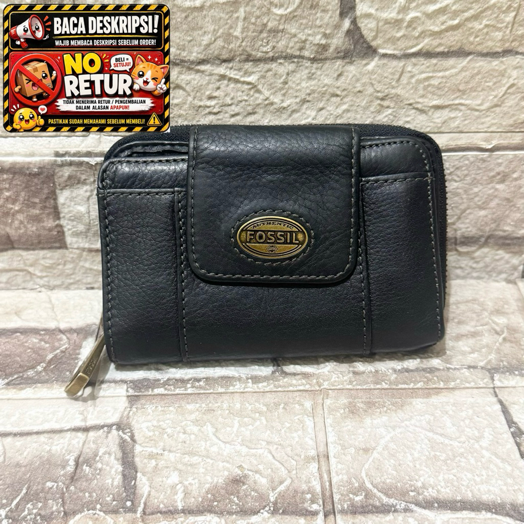 753# NET-Preloved Fossil Explorer Medium Wallet Black